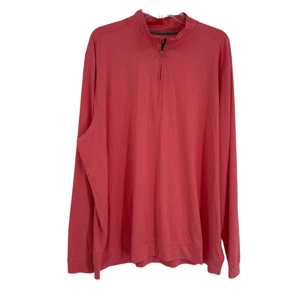 Johnnie O Men's Long Sleeve Casual Quarter Zip Shirt Size 2XL Coral Surfer